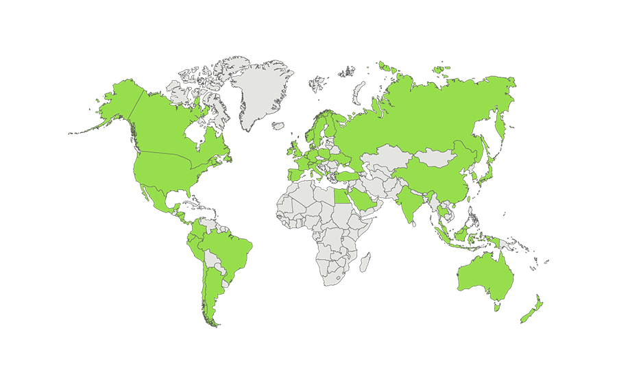 World Shipping Map of MRIGlobal Agriculture