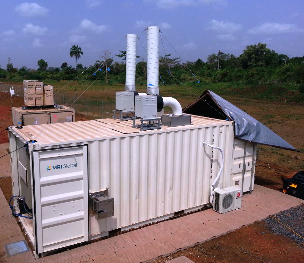 Mobile lab created by MRIGlobal located in West Africa to test for Ebola
