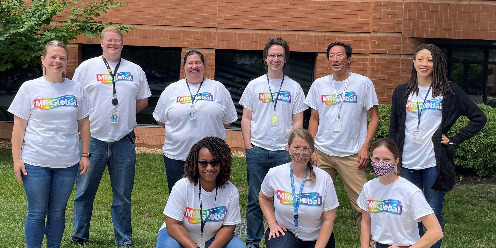 MRIGlobal Staff standing in front of Gaithersburg Office