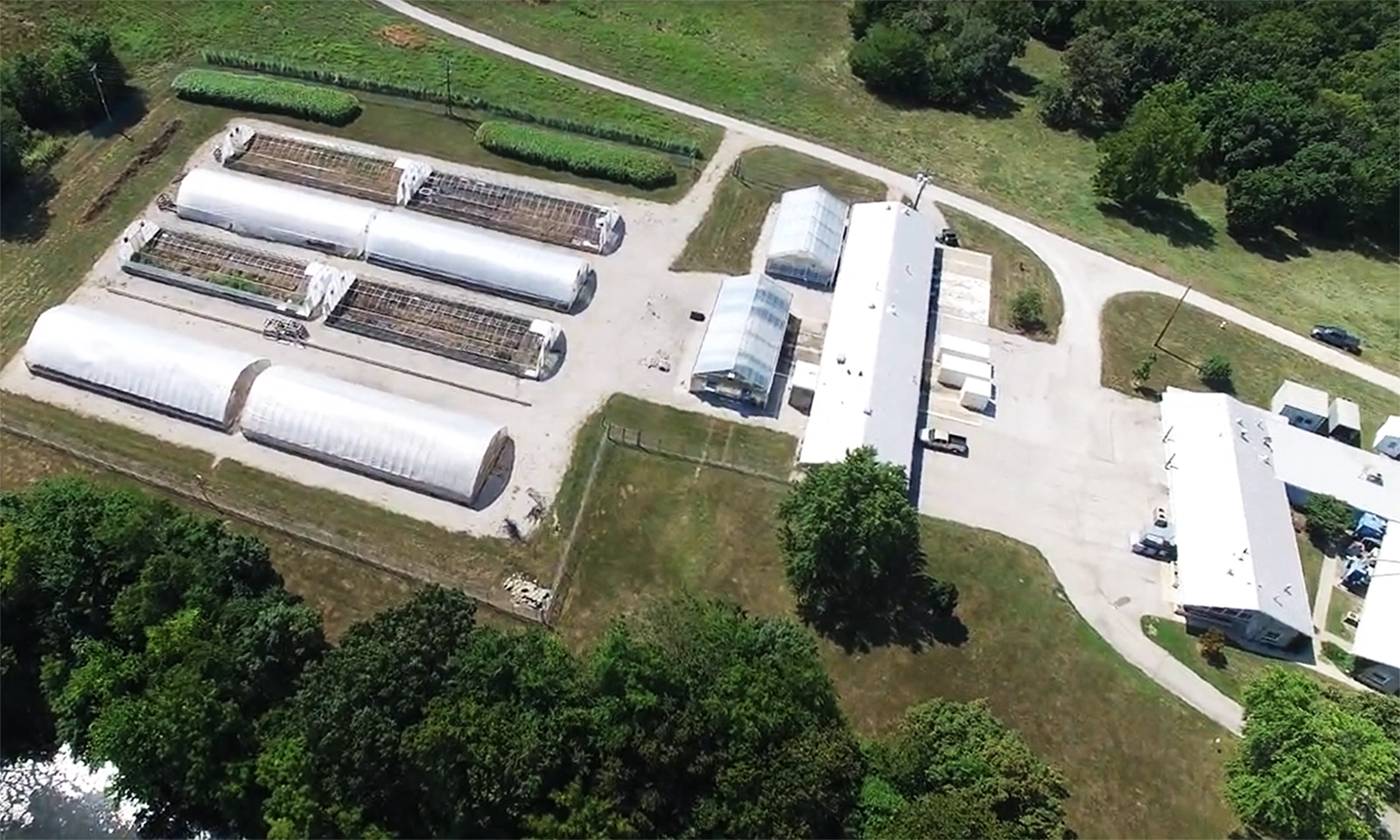 Deramus Field Station - facility with greenhouses and outdoor testing